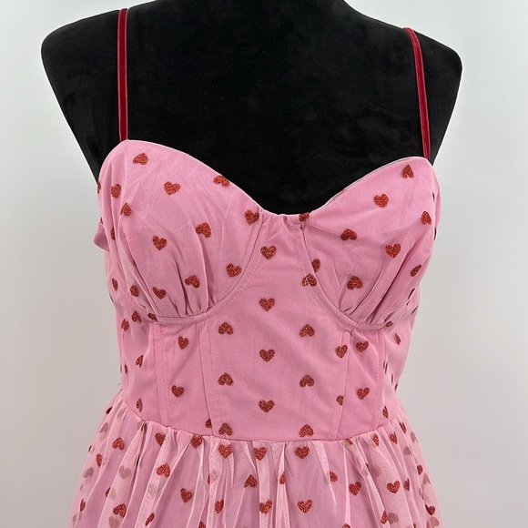 NWT Betsey Johnson dress hearts pink size 8 Valentines Day dress - Picture 3 of 9